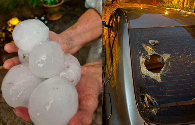 Granizos del tamaño de pelotas golpean Asunción y provocan daños y cortes de energía en Paraguay